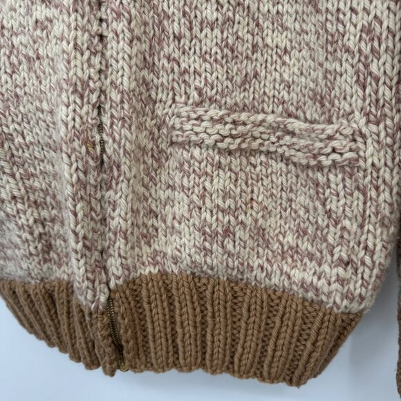 Vintage 1970s Cowichan Zip-up Sweater Jacket Casual Sporty Knit Cardigan Retro A - Picture 5 of 12